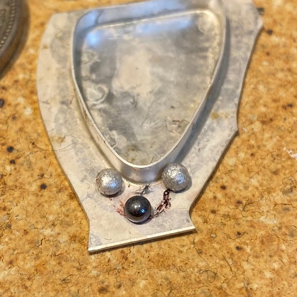 Handmade Pendant with Silicated Chrysocolla and Malachite set in Sterling Silver - Picture 8 of 11